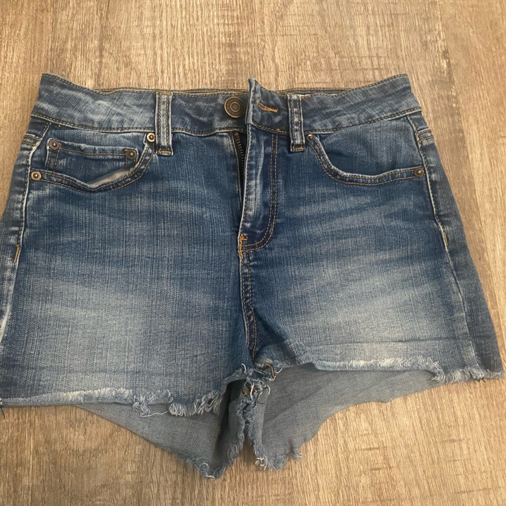 Indigo Rein Frayed Denim Shorts